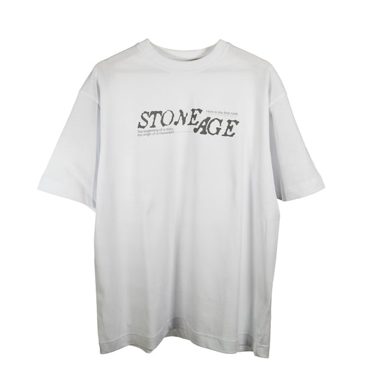 T-SHIRT STONE AGE BLANC